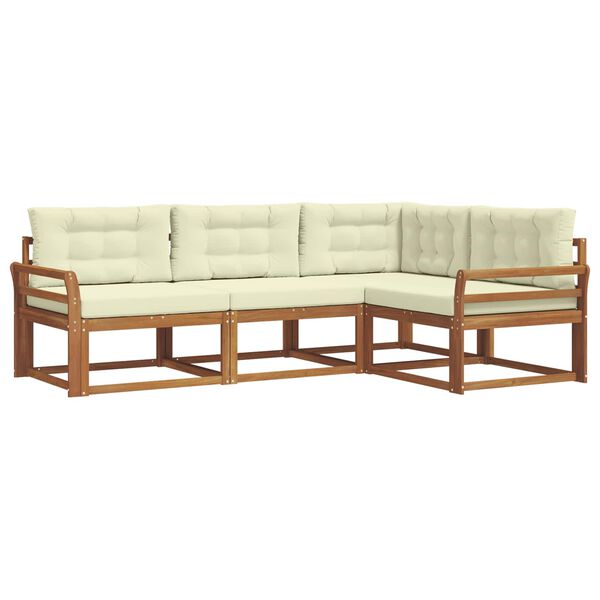 vidaXL Ensemble de canap&eacute;s d'ext&eacute;rieur 4 pcs Naturel et Cr&egrave;me