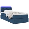 vidaXL Lit avec rangement et LED avec matelas Bleu 90 x 190 cm tissu
