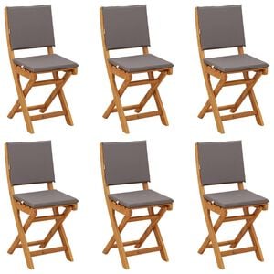 vidaXL Chaises de bistrot d'ext&eacute;rieur 6 pc Gris fonc&eacute;