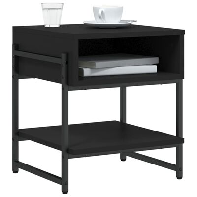vidaXL Table basse noir 40x40x45 cm bois d'ingénierie