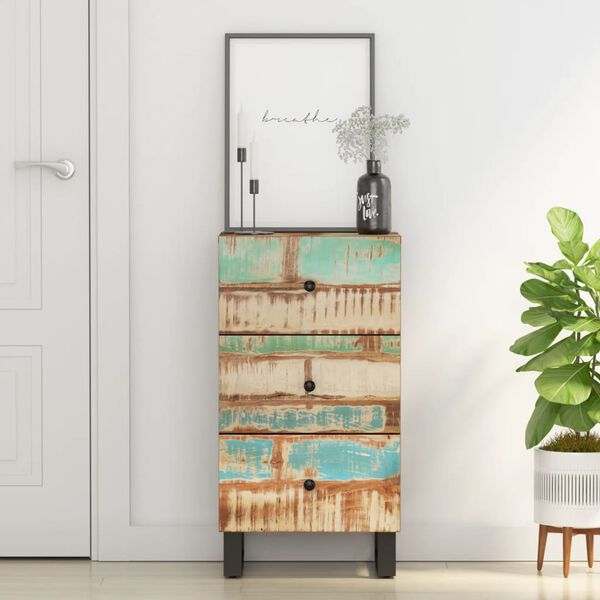 vidaXL Buffet avec 3 tiroirs 40x33,5x75 cm bois massif de récupération