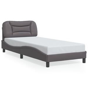 vidaXL Cadre de lit sans matelas Hvar gris 90x190 cm similicuir