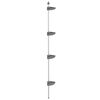 vidaXL &Eacute;tag&egrave;re d&rsquo;angle de douche t&eacute;lescopique &agrave; 4 niveaux Argent&eacute;