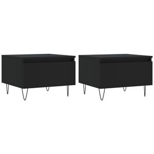vidaXL Tables basses 2 pcs noir 50x46x35 cm bois d'ing&eacute;nierie