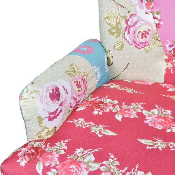 vidaXL Chaise fran&ccedil;aise au design patchwork tissu