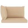 vidaXL Canap&eacute; palette de jardin 2 places et coussins beige Pin&egrave;de