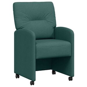 vidaXL Chaises de Salle &agrave; Manger avec Roues 2 pcs Vert fonc&eacute;