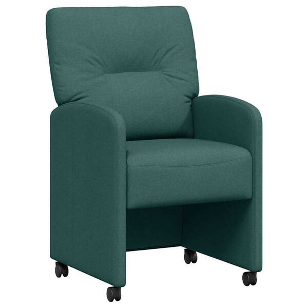 vidaXL Chaises de Salle à Manger avec Roues 2 pcs Vert foncé