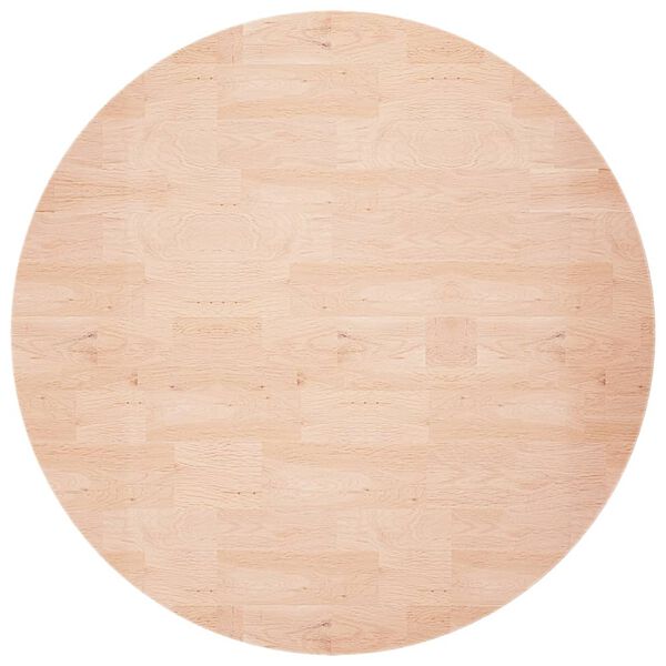 vidaXL Dessus de table rond &Oslash;80x1,5 cm Bois de ch&ecirc;ne massif non trait&eacute;
