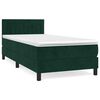 vidaXL Sommier &agrave; lattes de lit avec matelas Vert fonc&eacute; 100x200 cm