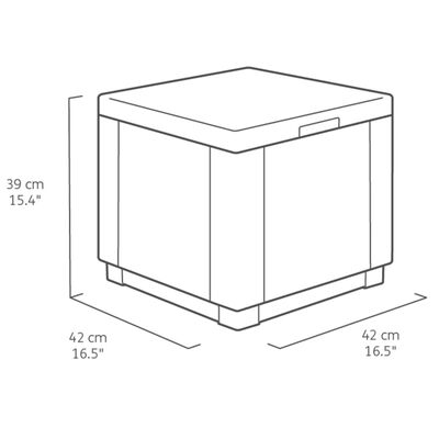 Keter Pouf de rangement Cube Cappuccino 228749