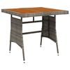 vidaXL Table de jardin Gris 70x70x72 cm R&eacute;sine tress&eacute;e et acacia
