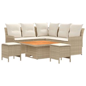 vidaXL Ensembles de meubles 6 pc Beige et cr&egrave;me Rotin PE