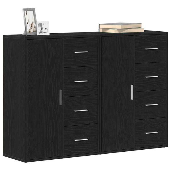 vidaXL Buffet 2 pcs Ch&ecirc;ne noir 60 x 31 x 84 cm Bois d'ing&eacute;nierie