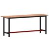 vidaXL &Eacute;tabli 200x55x81,5 cm bois massif de h&ecirc;tre et m&eacute;tal