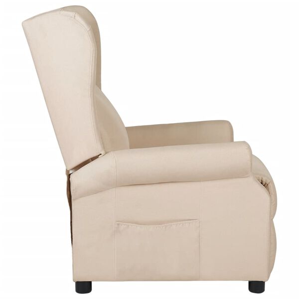 vidaXL Fauteuil inclinable Blanc cr&egrave;me Similicuir