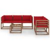 vidaXL Salon de jardin 6 pcs avec coussins rouge