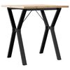 vidaXL Table à manger cadre en Y 70x70x75,5cm bois de pin massif acier