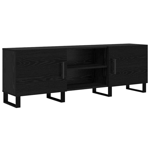 vidaXL Meuble TV Ch&ecirc;ne noir 150 x 30 x 50 cm Bois d'ing&eacute;nierie