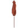 vidaXL Parasol d'ext&eacute;rieur avec m&acirc;t en bois 150x200 cm Terre cuite
