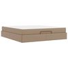vidaXL Cadre de lit avec matelas avec matelas 2 pcs Tan PVC