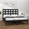 vidaXL Cadre de lit sans matelas noir 200x200 cm bois massif