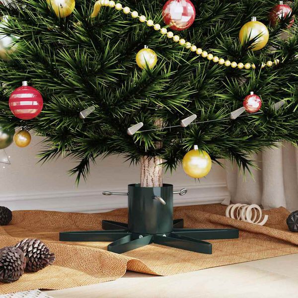 vidaXL Pied de Sapin de No&euml;l 1.73 Vert 50 x 50 x 15,5 cm Acier