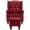 vidaXL Fauteuil de massage avec repose-pied Rouge bordeaux Tissu