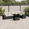 vidaXL Salon de jardin 7 pcs avec coussins noir r&eacute;sine tress&eacute;e