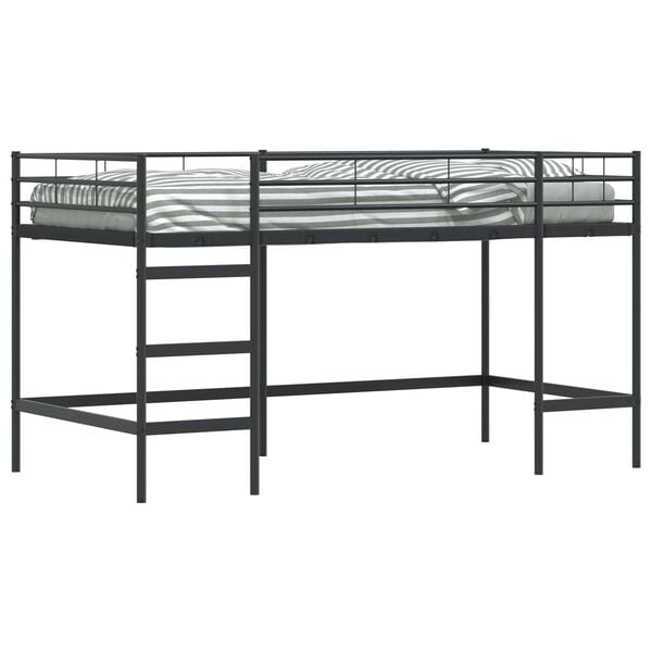 vidaXL Lit mezzanine pour enfants Noir 100 x 201 cm