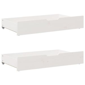 vidaXL Tiroirs sous le lit 2 pcs blanc 95x55x17 cm bois de pin massif