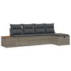 vidaXL Ensemble de canap&eacute; de jardin 6 pc Gris polyrotin