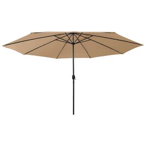 vidaXL Parasol de jardin avec lumi&egrave;res LED et m&acirc;t en m&eacute;tal 400cm taupe