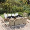 vidaXL Ensemble &agrave; manger de jardin et coussins 9 pcs Poly rotin Beige