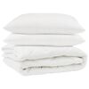 vidaXL Couette avec oreiller 3 pi&egrave;ces Blanc Microfibre