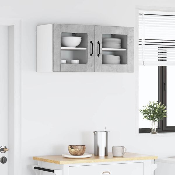 vidaXL Armoire de cuisine avec porte 2 pcs Gris b&eacute;ton 40 x 31 x 40 cm
