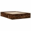 vidaXL Cadre de lit sans matelas ch&ecirc;ne fum&eacute; 135x190 cm bois ing&eacute;nierie