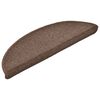 vidaXL Tapis d'escalier 15 pi&egrave;ces 56 x 17 x 3 cm marron caf&eacute; demi-rond