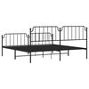 vidaXL Cadre de lit métal sans matelas avec pied de lit noir 193x203cm