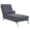 vidaXL Chaise longue de massage avec traversin gris foncé velours