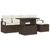 vidaXL Ensemble de canap&eacute; de jardin 6 pc Marron polyrotin