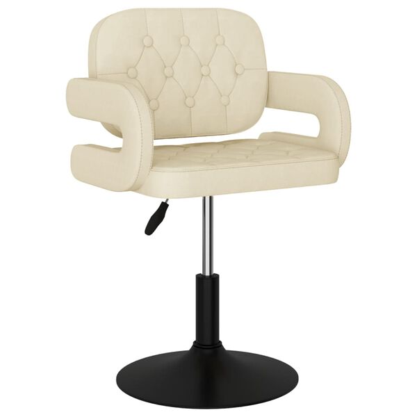 vidaXL Chaise pivotante de salle &agrave; manger Cr&egrave;me Tissu