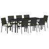 vidaXL Ensemble de salle à manger pour jardin 9 pcs Noir polyrotin