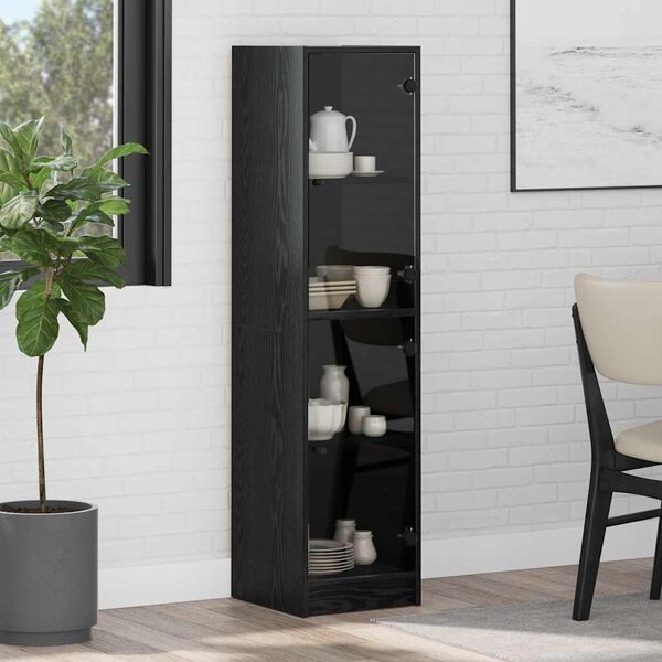 vidaXL Haut Armoire Ch&ecirc;ne noir 35 x 37 x 142 cm Bois d'ing&eacute;nierie