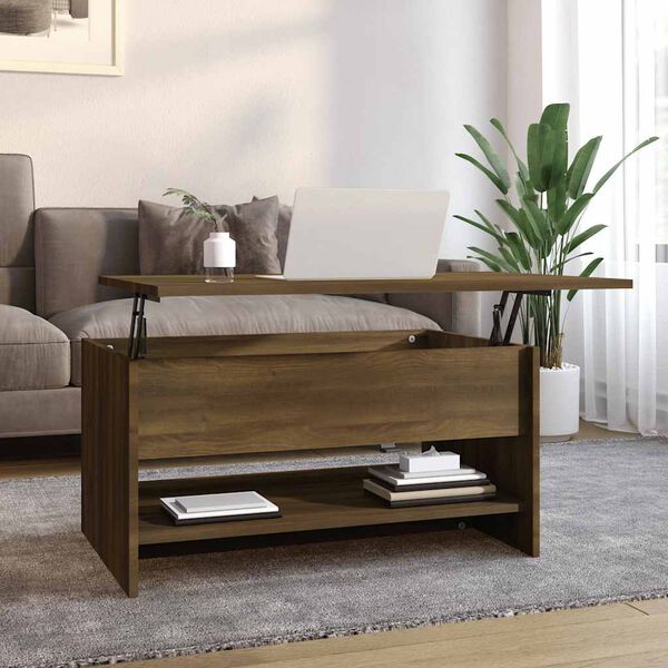 vidaXL Table basse Ch&ecirc;ne marron 80x50x40 cm Bois d'ing&eacute;nierie