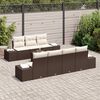 vidaXL Ensemble de canapé de jardin 8 pcs Marron Poly rotin