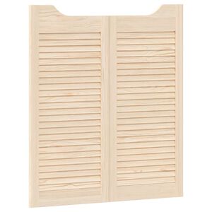 vidaXL Portes battantes 2 pc 90 x 40 cm Bois de pin massif Naturel