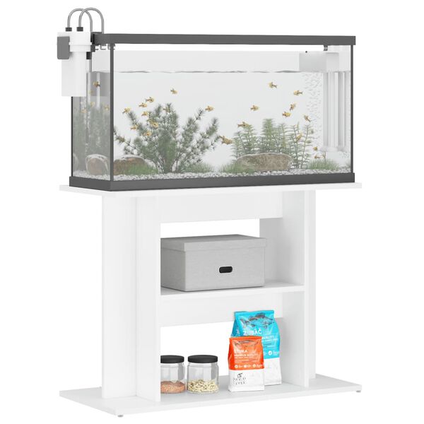 vidaXL Support pour aquarium blanc 80x35x60 cm bois d'ing&eacute;nierie