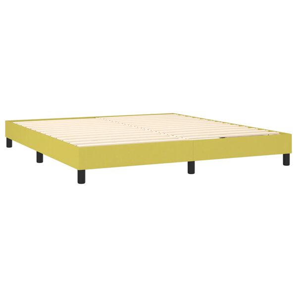 vidaXL Sommier &agrave; lattes de lit avec matelas Vert 160x200 cm Tissu