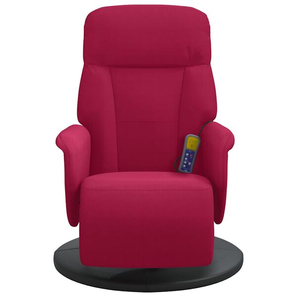 vidaXL Fauteuil de massage inclinable avec repose-pied rouge bordeaux